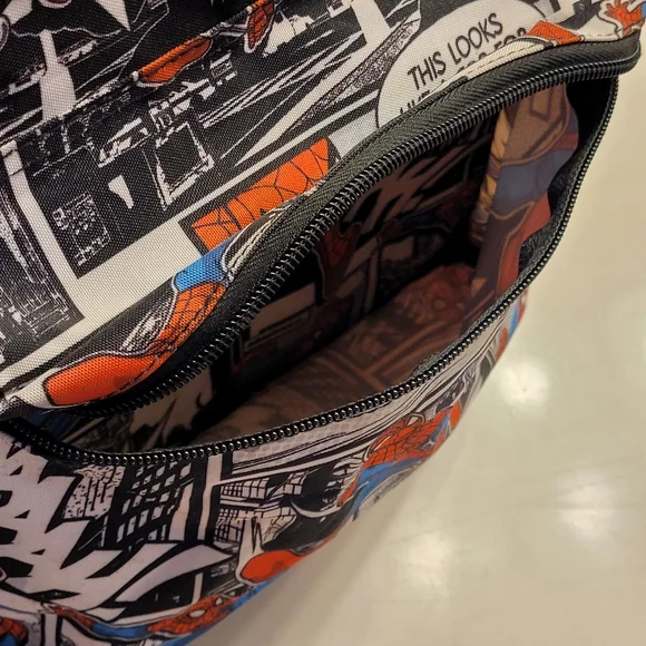 Spiderman Marvel Comic Graphic Print Backpack With Padded Adjustable Straps - Picture 10 of 16